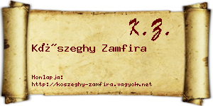 Kőszeghy Zamfira névjegykártya